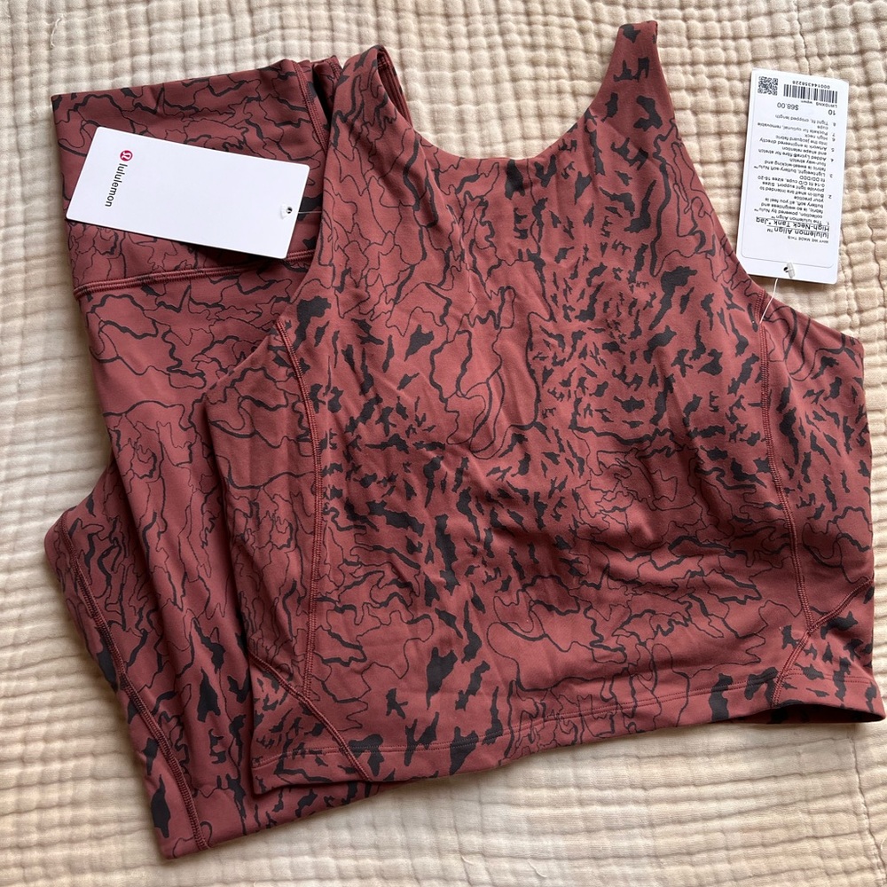 Lululemon align set. Camo Contour Jacquard Ancient Copper